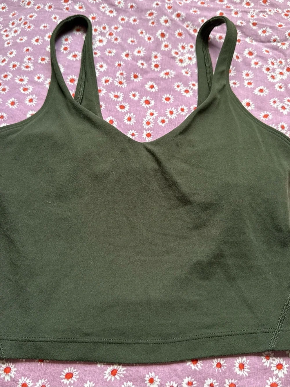 lululemon athletica Olive Green Sports Bra with Scoop Neck